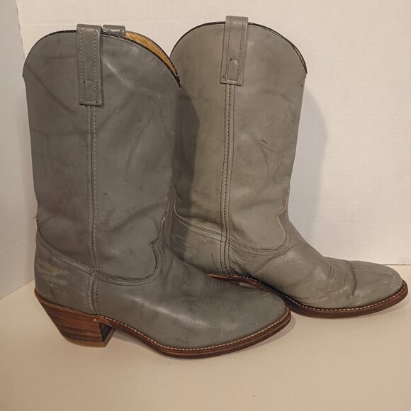 1980s ACME DINGO Western 14" Boots Men's 11D Style 5113 Gray Leather *Read - Picture 8 of 15